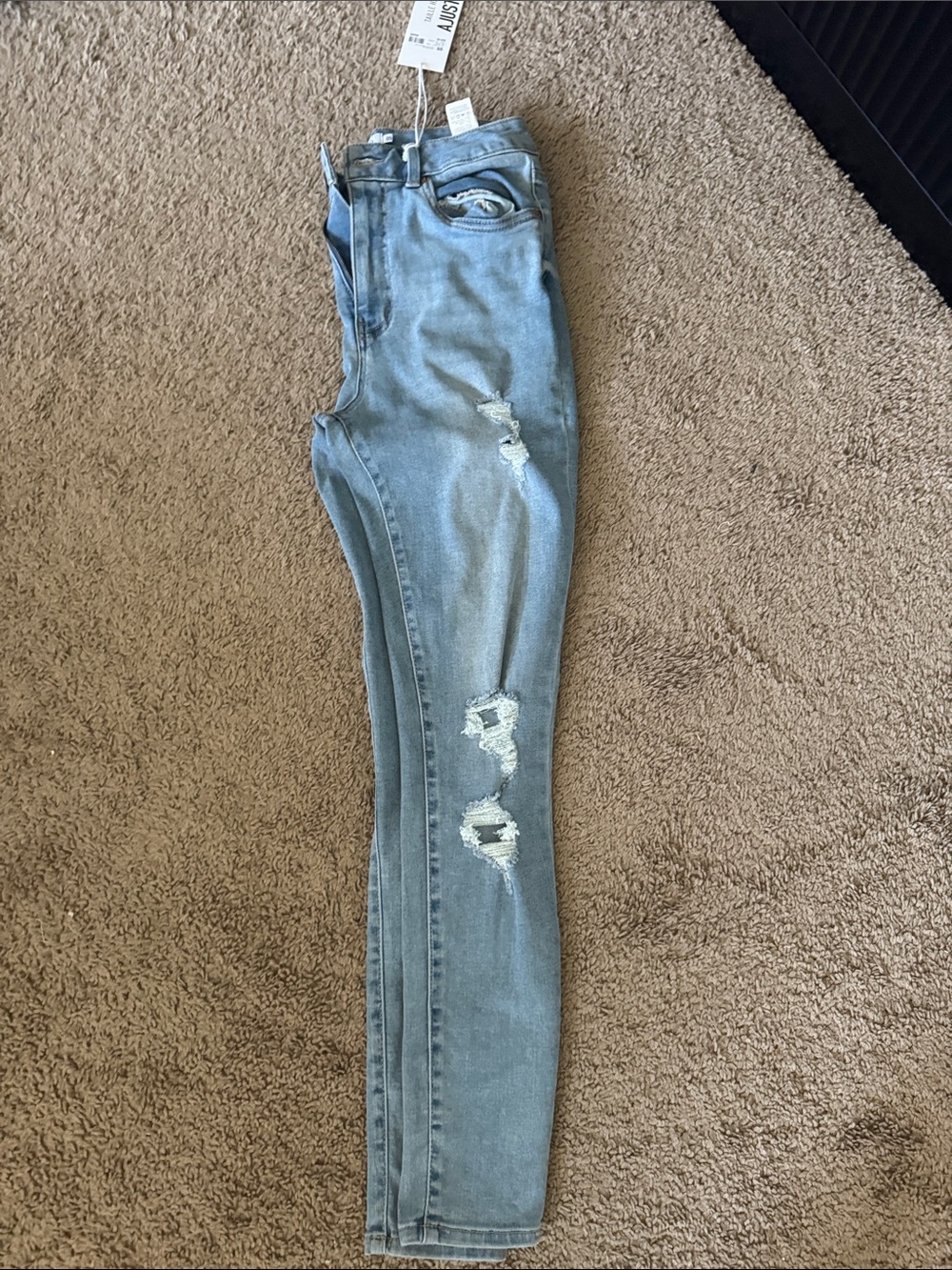 Hot Miami Styles Light Blue Distressed Skinny Jeans